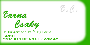 barna csaky business card